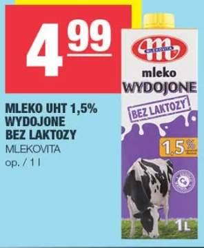 Mleko UHT 1,5% wydojone bez laktozy