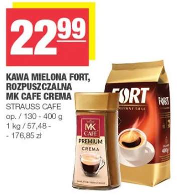 Kawa mielona Fort, rozpuszczalna Mk Cafe Crema