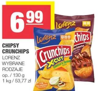 Chipsy Crunchips wybrane rodzaje