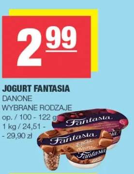 Jogurt Fantasia Danone wybrane rodzaje