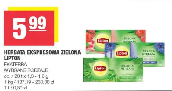 Herbata ekspresowa zielona wybrane rodzaje