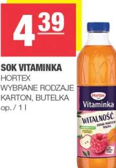 Sok vitaminka wybrane rodzaje karton, butelka