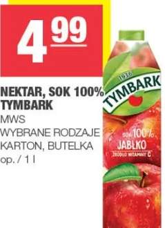 Nektar, sok 100% wybrane rodzaje karton, butelka