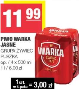 Piwo warka jasne puszka