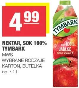 Nektar, sok 100% tymbarek wybrane rodzaje karton, butelka