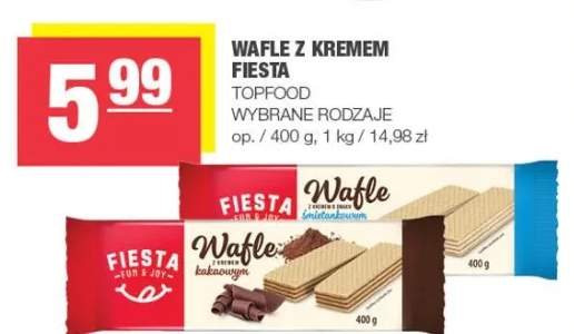 Wafle z kremem wybrane rodzaje