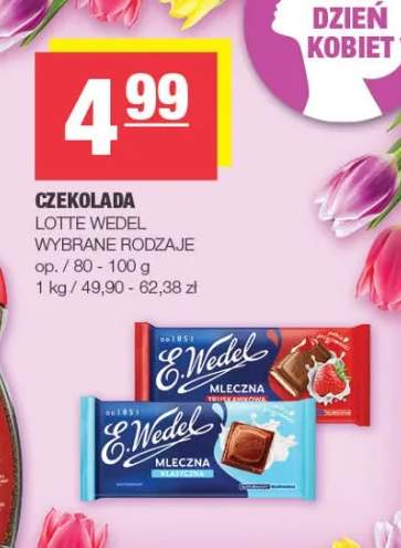 Czekolada mleczna wybrane rodzaje