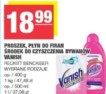 Proszek, płyn do firan środek do czyszczenia dywanów vanish