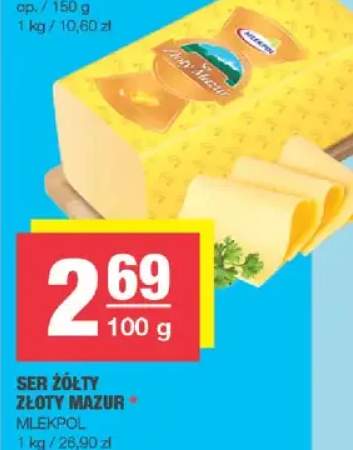 Ser żółty złoty mazur