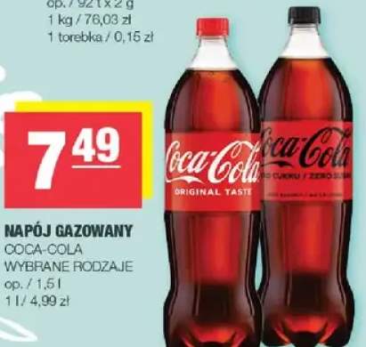 Napój gazowany wybrane rodzaje