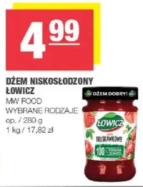 Dżem niskosłodzony Łowicz wybrane rodzaje