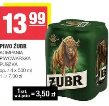 Piwo żubr puszka