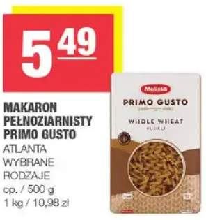 Makaron pełnoziarnisty primo gusto wybrane rodzaje