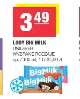 Lody Big Milk wybrane rodzaje