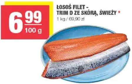 Łosoś filet Trim D ze skórą świeży