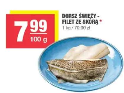 Dorsz świeży filet ze skórą