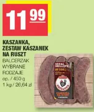 Kaszanka zestaw kaszanek na ruszt Balcerzak