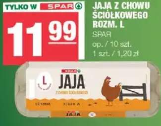 Jaja z chowu ściółkowego rozm. L Spar