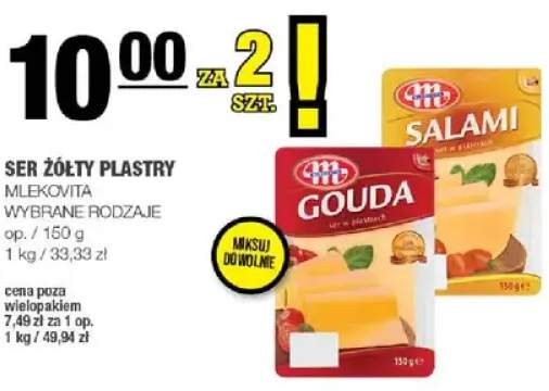 Ser żółty w plastrach Gouda Mlekovita