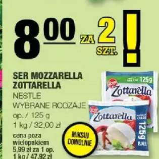 Ser mozzarella Zottarella Nestle wybrane rodzaje