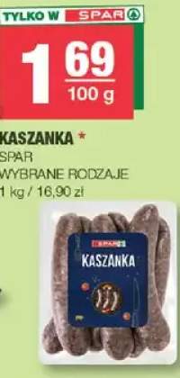 Kaszanka Spar wybrane rodzaje