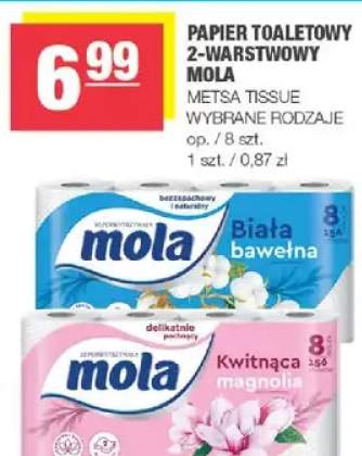 Papier toaletowy 2-warstwowy Mola Biała bawełna Metsa Tissue