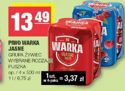 Piwo bezalkoholowe Warka Radler 0% 4-pak 500ml