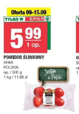 Pomidory śliwkowe polskie Spar