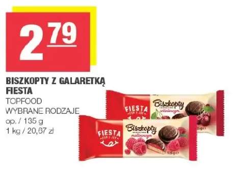 Biszkopty z galaretką o smaku wiśniowym Fiesta +1 wariant