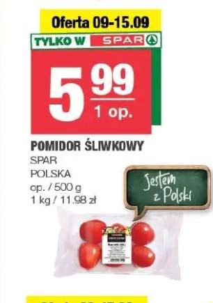 Pomidory śliwkowe SPAR polskie