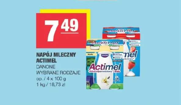 Napój mleczny Actimel Kids waniliowy 4-pak +1 wariant