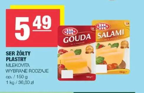 Ser żółty w plastrach Gouda Mlekovita +1 wariant