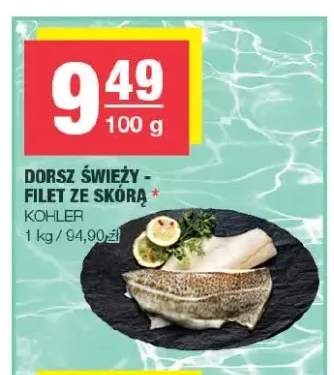 Dorsz świeży - filet ze skórą Kohler