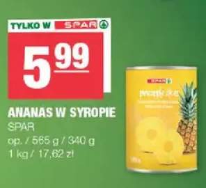 Ananas w puszce w syropie SPAR