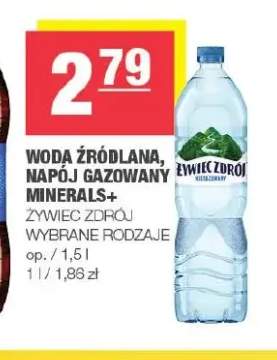 Woda źródlana napój gazowany Minerals+ Żywiec Zdrój